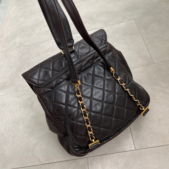Chanel Chocolate Brown Vintage Lambskin Backpack - Picture 3 of 15